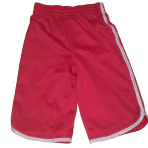 Girls athletic works basketball shorts pink and white longer knee length